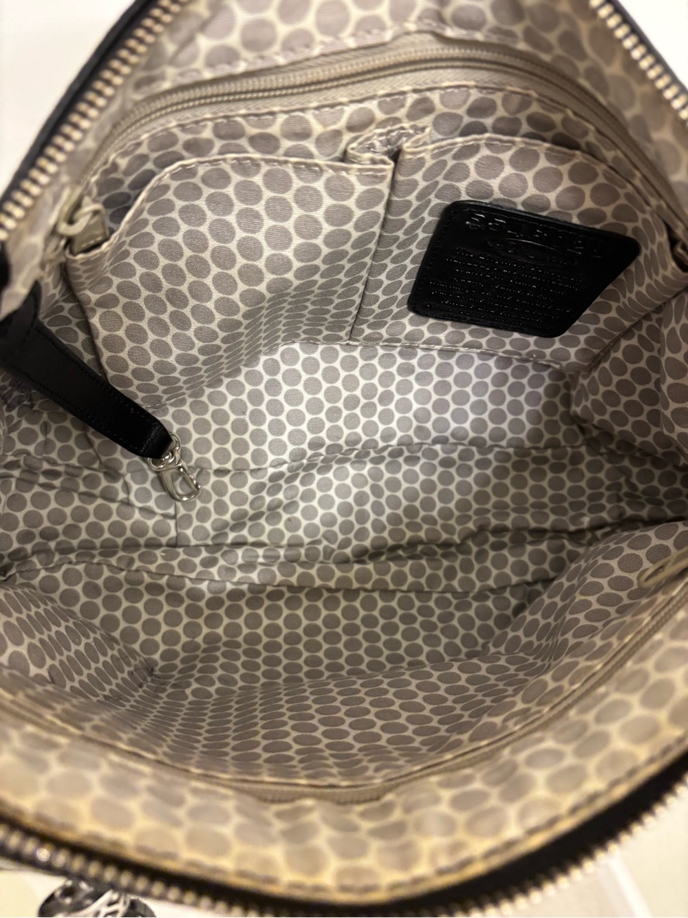 Brighton pebbled and croc embossed leather shoulder/crossbody satchel - Picture 8 of 11